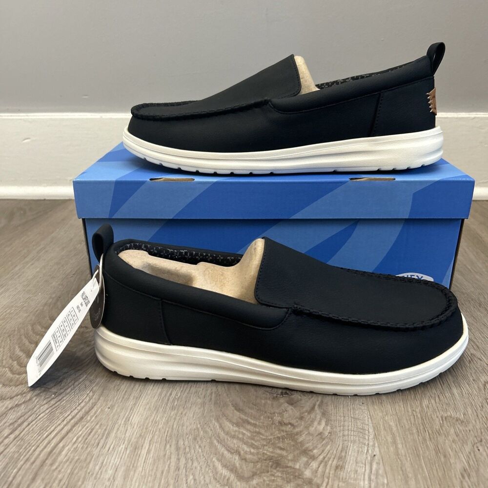 Hey Dude Paul Loafer Classic Mens Size 11 Black Casual Slip On Lightweight Shoes